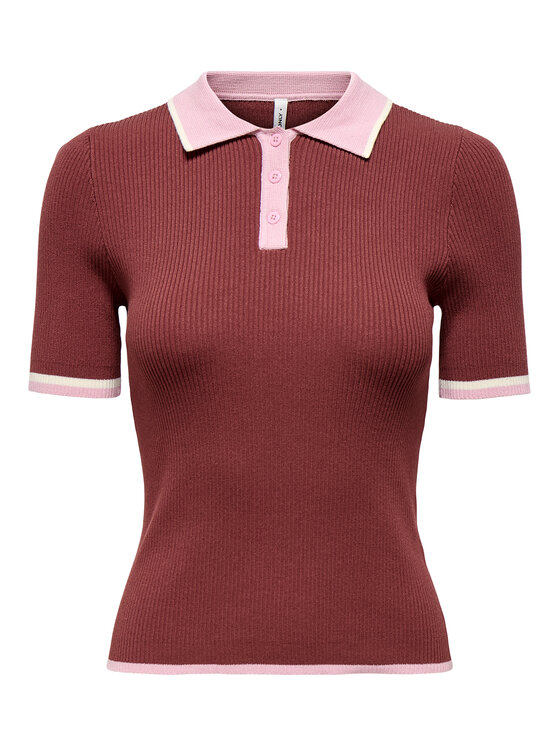 ONLY ONLY Pólóing Meddi 15363165 Bordó Slim Fit