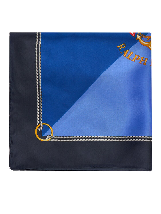 LAUREN RALPH LAUREN LAUREN RALPH LAUREN Шовкова хустка Colour-Blocked Anchor-Crest 454P09785003 Голубий