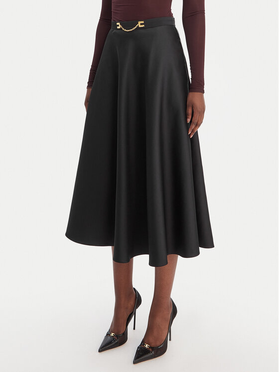 Elisabetta Franchi Elisabetta Franchi Fustă midi GO-156-61E2-V320 Negru Regular Fit