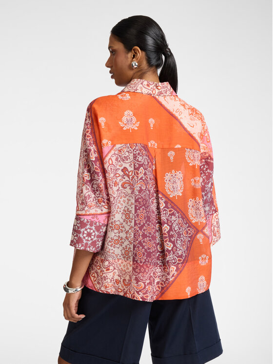 Elena Mirò Elena Mirò Camicia 5019Z100035N001 Arancione Regular Fit