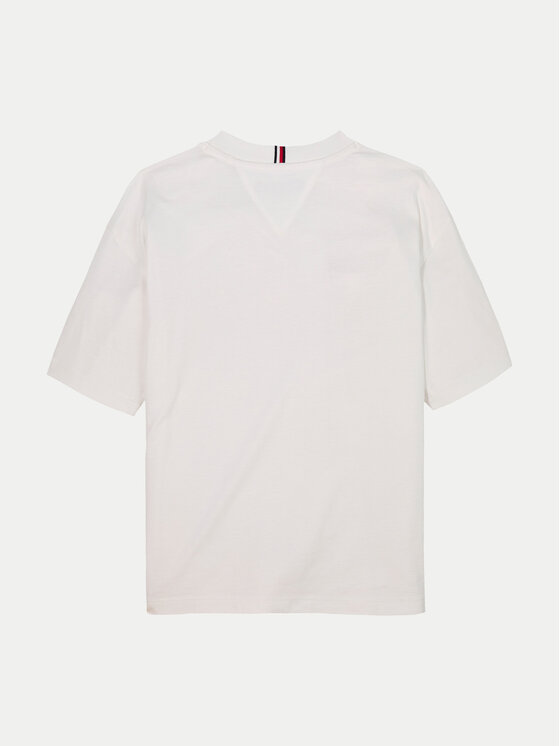 Tommy Hilfiger Tommy Hilfiger Tricou Essential Archive KB0KB09646 D Alb Regular Fit