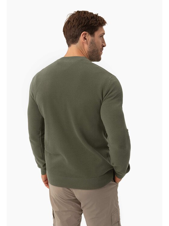 Volcano Volcano Sweter S-LOGAN Zielony Regular Fit