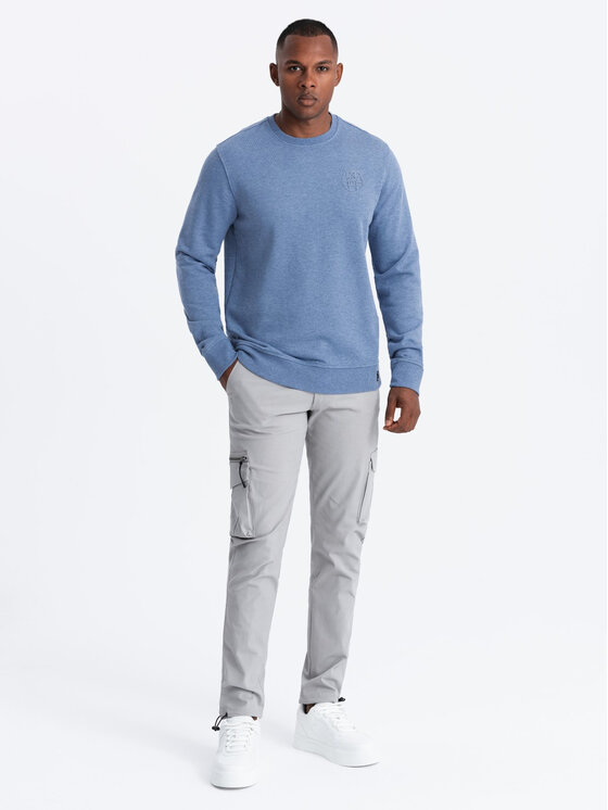 Ombre Ombre Mikina OM-SSNZ-0163 Modrá Regular Fit