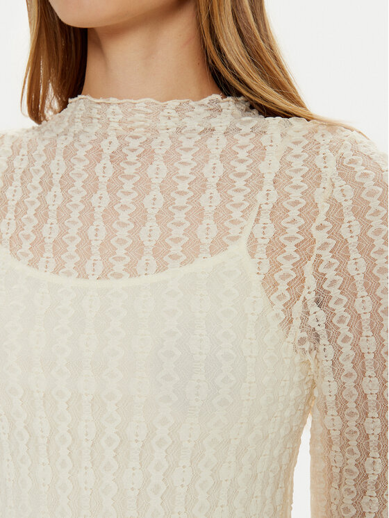 Vila Vila Трикотажна сукня Selina 14106328 Écru Regular Fit