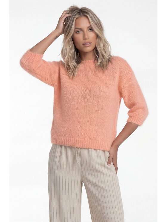 FIGL FIGL Sweter M1329 Pomarańczowy Regular Fit