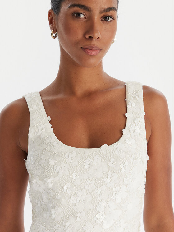 MICHAEL Michael Kors MICHAEL Michael Kors Kokteilinė suknelė MS582XYHHS Balta Slim Fit