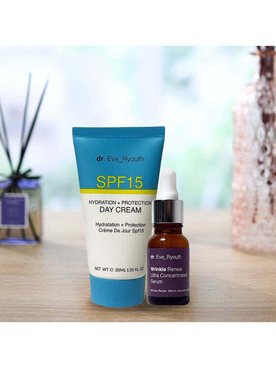 dr. Eve Ryouth dr. Eve Ryouth SPF15 Nawilżający + Ochronny krem ​​na 30 ml + serum przeciwzmarszczkowe 15 ml Krem na dzień
