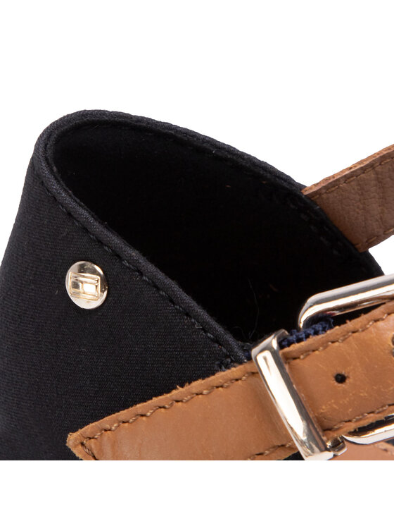 Tommy Hilfiger Tommy Hilfiger Espadrile Basic Opened Toe High Wedge FW0FW04784 Negru