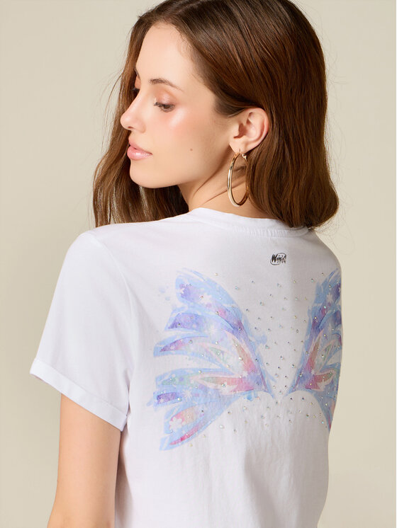 Oltre Oltre T-Shirt G04EJ004820N011 Biały Regular Fit