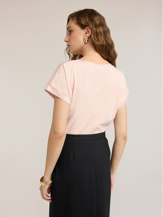 Motivi Motivi T-shirt G063W903694N006 Rosa Regular Fit