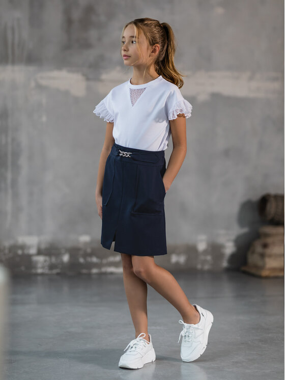 SLY SLY Bluzka 3S-119 Biały Classic Fit