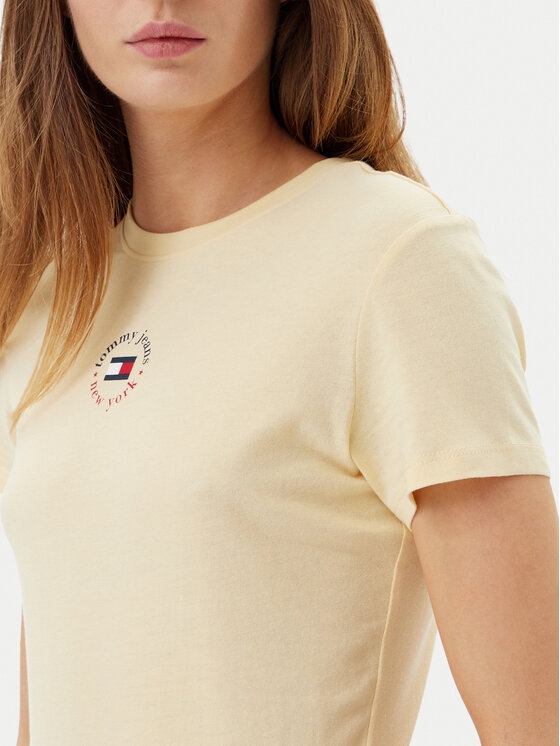 Tommy Jeans Tommy Jeans Marškinėliai Essential DW0DW20316 Geltona Slim Fit