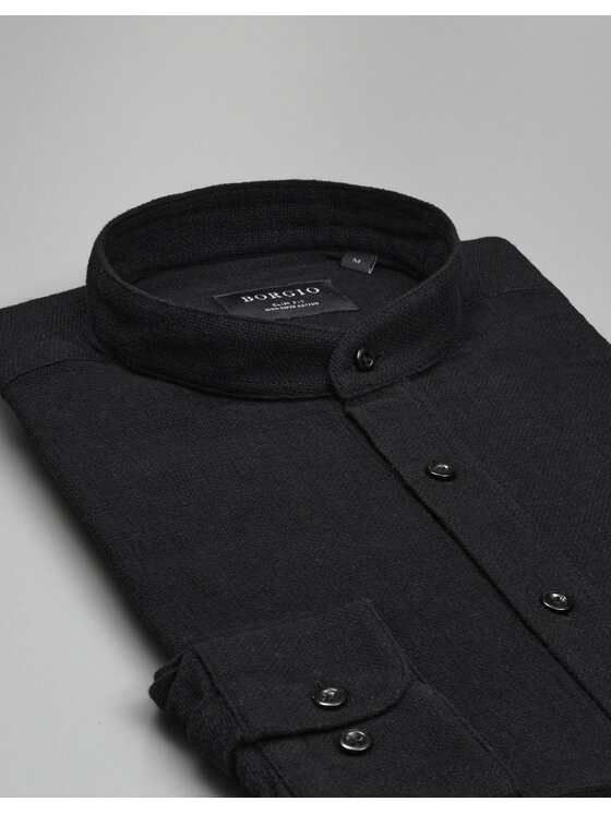 Borgio Borgio Koszula limido_00562 Czarny Slim Fit