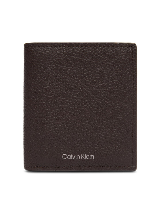 Calvin Klein Calvin Klein Велике Чоловіче Портмоне Foil Emboss Slim Trifold W Card LV04D1063G Коричневий