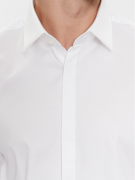 HUGO Hugo Marškiniai Kennew 50508549 Balta Slim Fit