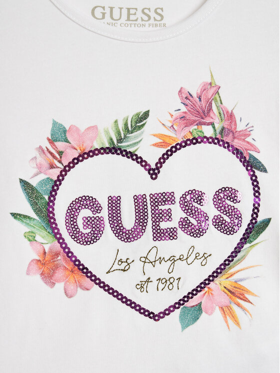 Guess Guess T-krekls K5GI10 K6YW4 Balts Regular Fit