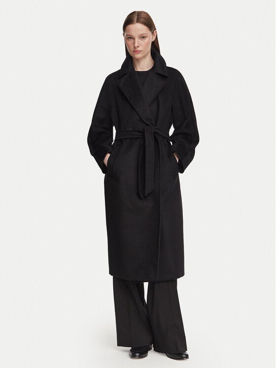 Weekend Max Mara Weekend Max Mara Palton de lână Resina 2625016021 Negru Regular Fit