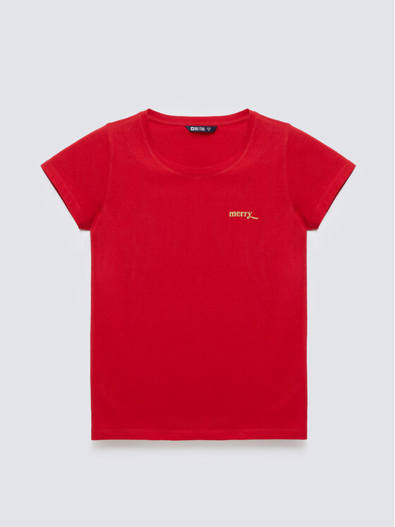 BIG STAR BIG STAR T-Shirt MERRA Czerwony Basic Fit