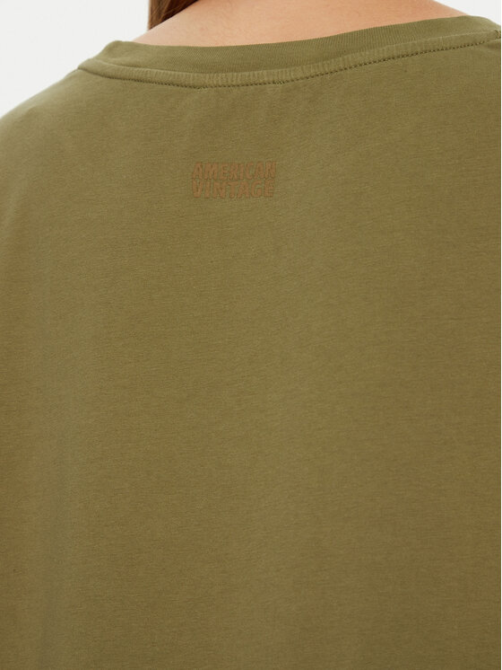 American Vintage American Vintage T-krekls Pymaz PYM02AH24 Zaļš Oversize