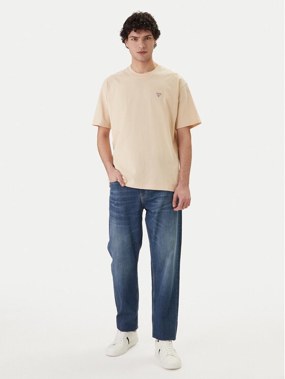 Guess Jeans Guess Jeans Тишърт M4YI46 K8FQ4 Бежов Regular Fit