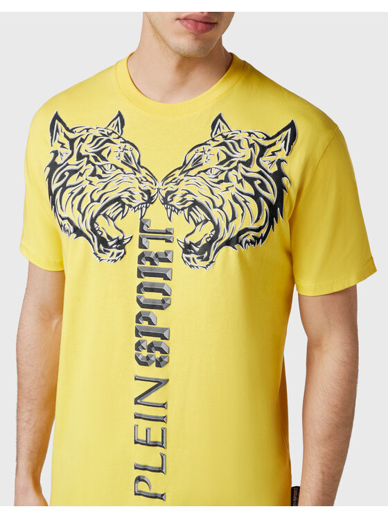 Plein Sport Plein Sport T-Shirt 1317 Żółty Regular Fit