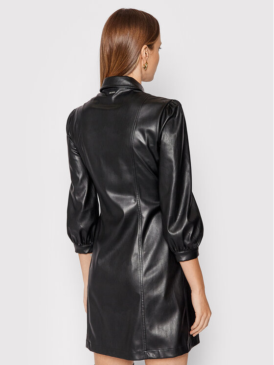 Liu Jo Liu Jo Rochie din imitație de piele WF1105 E0392 Negru Slim Fit