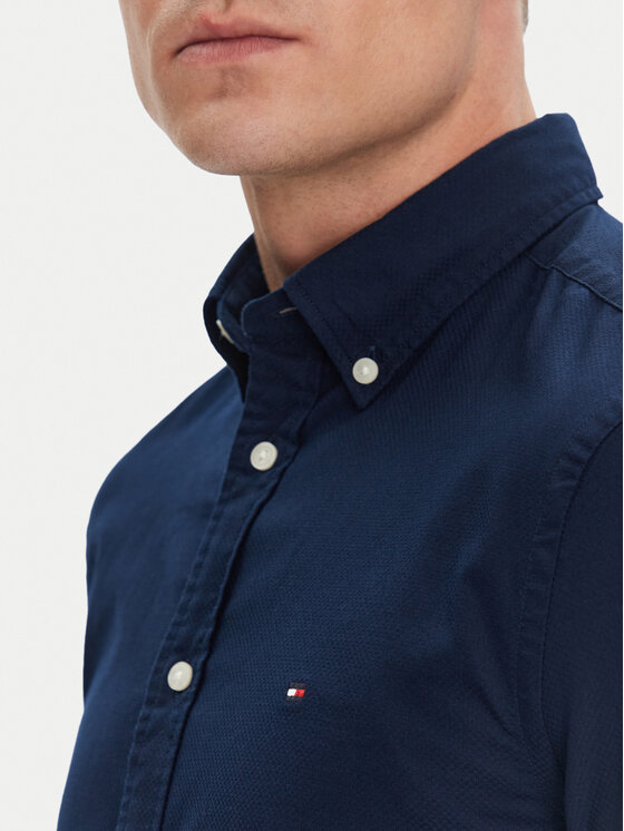 Tommy Hilfiger Tommy Hilfiger Košile MW0MW38556 Tmavomodrá Slim Fit