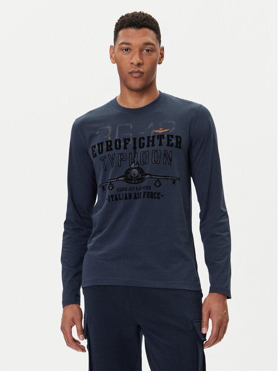Aeronautica Militare Aeronautica Militare Longsleeve 252TS2477UJ00641 Bleumarin Regular Fit