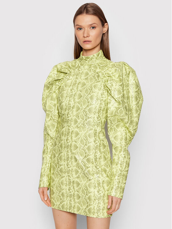 ROTATE ROTATE Сукня зі штучної шкіри Kim RT896 Жовтий Regular Fit