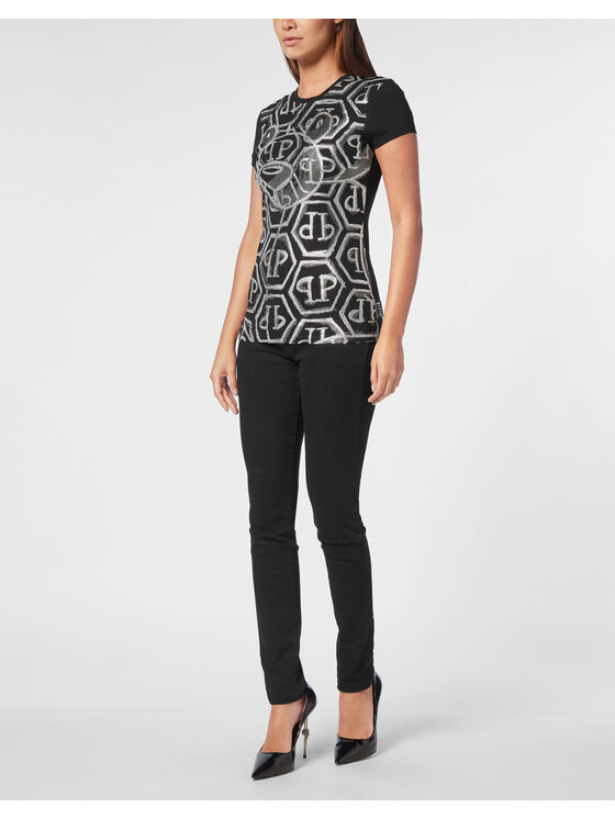 PHILIPP PLEIN PHILIPP PLEIN T-Shirt 14753 Czarny Skin Tight Fit
