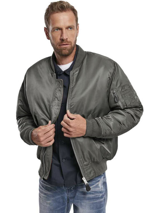 Brandit Brandit Kurtka bomber 3149.5.L Szary Regular Fit