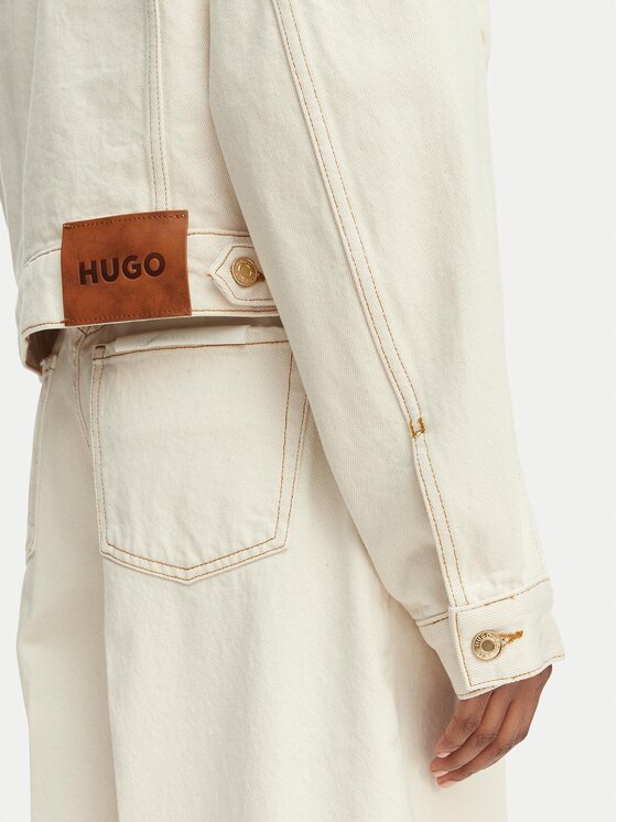 HUGO HUGO Geacă de blugi Gisolia 50559618 Écru Relaxed Fit