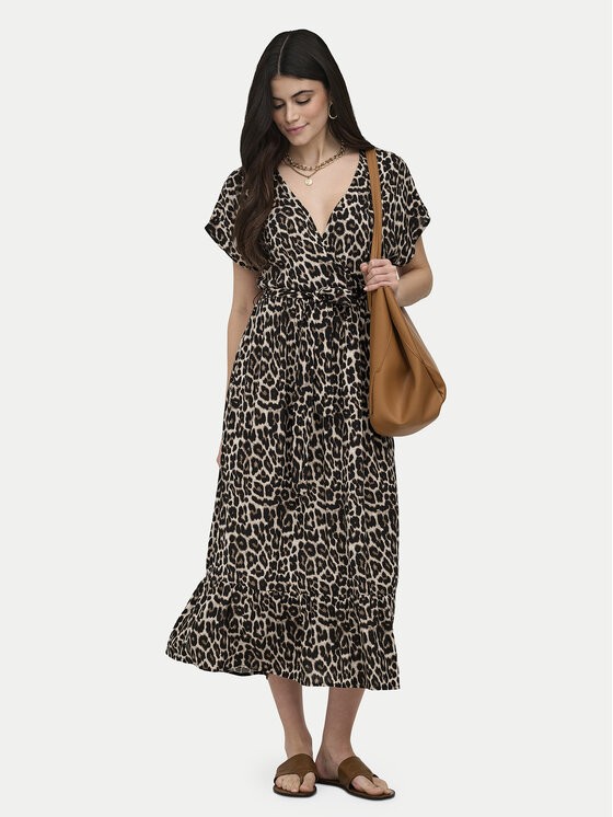 ONLY ONLY Sukienka codzienna Zilla Adele 15357778 Beżowy ciemny Regular Fit