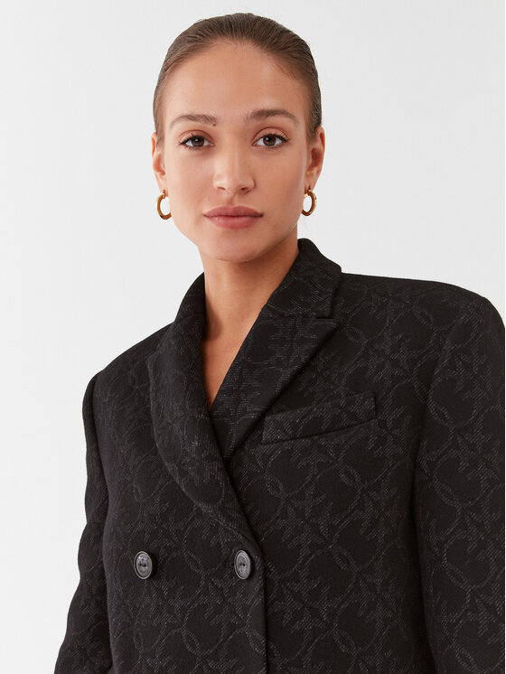 PINKO Pinko Vlněný kabát Emule 101874 Y82W Černá Regular Fit