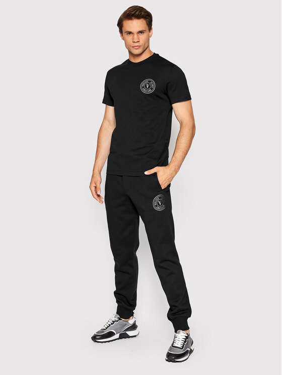 Versace Jeans Couture Versace Jeans Couture Teplákové nohavice Vemblem S Foil 73GAAT06 Čierna Regular Fit