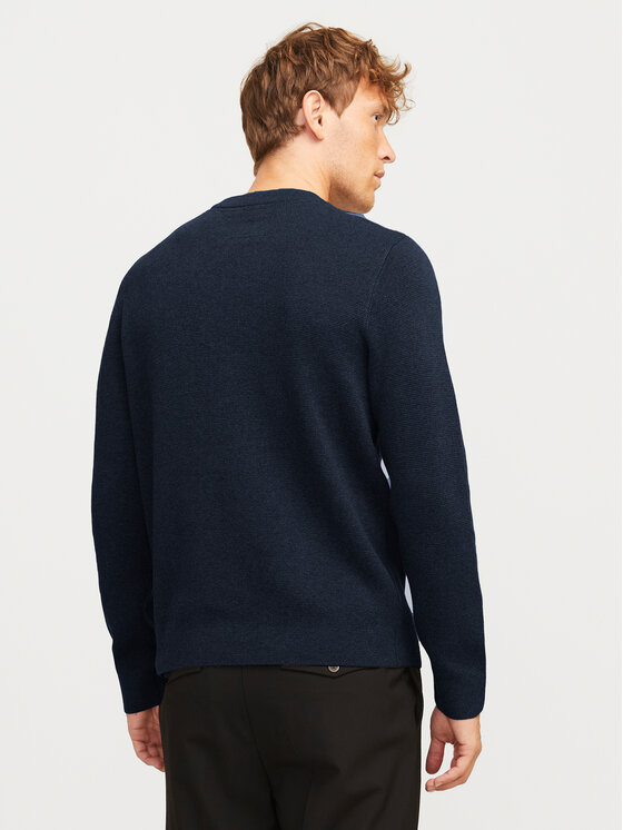 Jack&Jones Jack&Jones Sweter Milano 12259666 Granatowy Relaxed Fit
