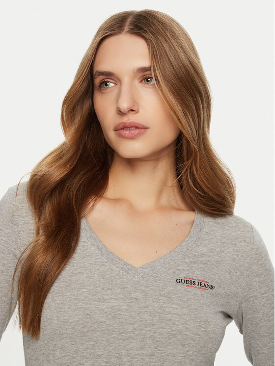 Guess Jeans Guess Jeans Bluse W4YI21 J1314 Grau Regular Fit