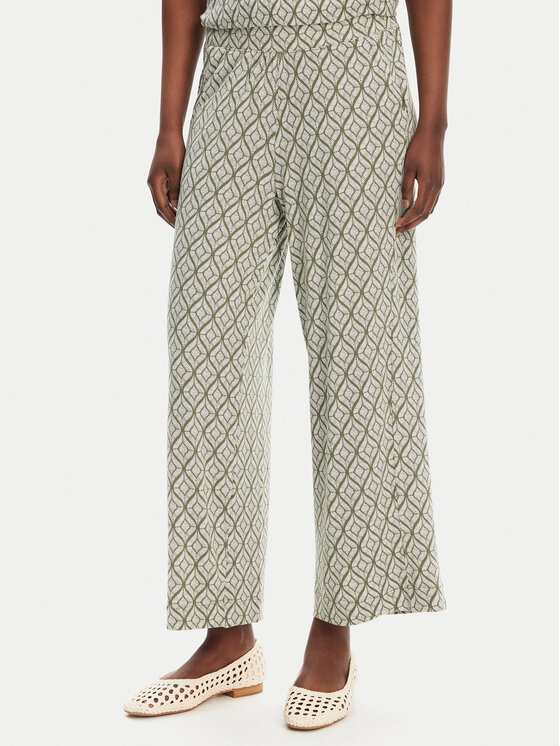 Olsen Olsen Pantaloni din material 14002433 Verde Relaxed Fit