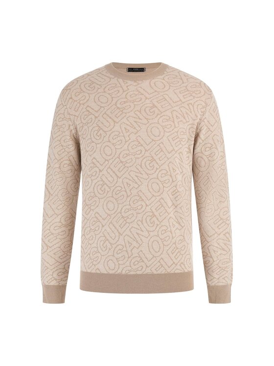 Guess Guess Sweter 179284 Beżowy Classic Fit