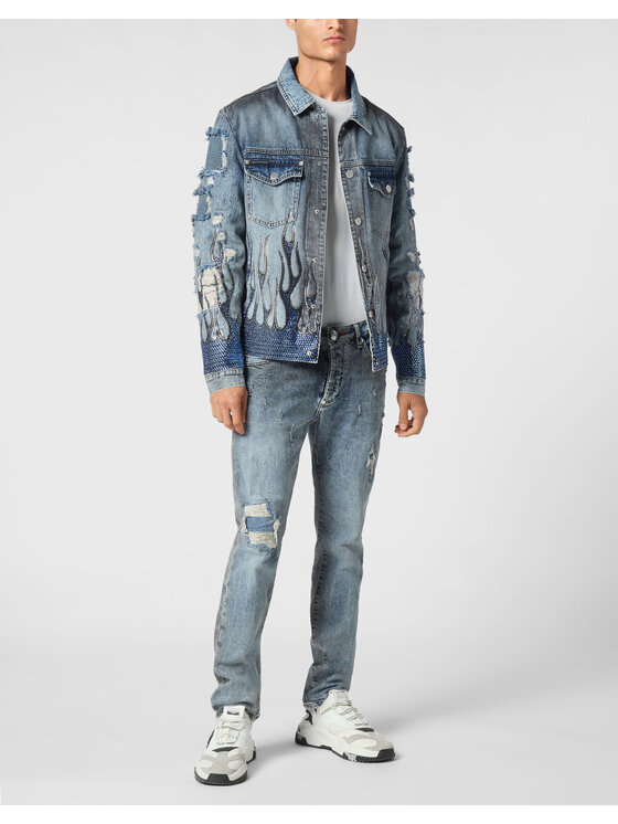 PHILIPP PLEIN PHILIPP PLEIN Giacca di jeans 21193 Grigio Regular Fit