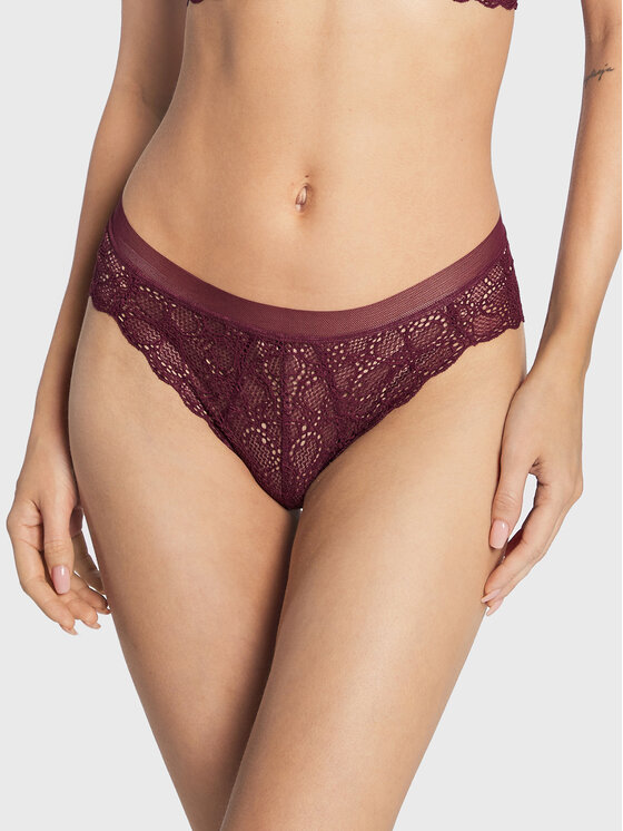 DKNY Klasične spodnje hlačke DK4944 Bordo rdeča