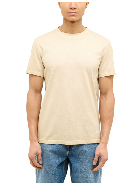 Mustang Mustang T-Shirt Style Austin Beżowy Regular Fit