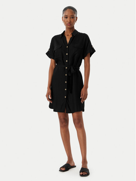 Vero Moda Vero Moda Haljina košulja Bumpy 10325828 Crna Regular Fit