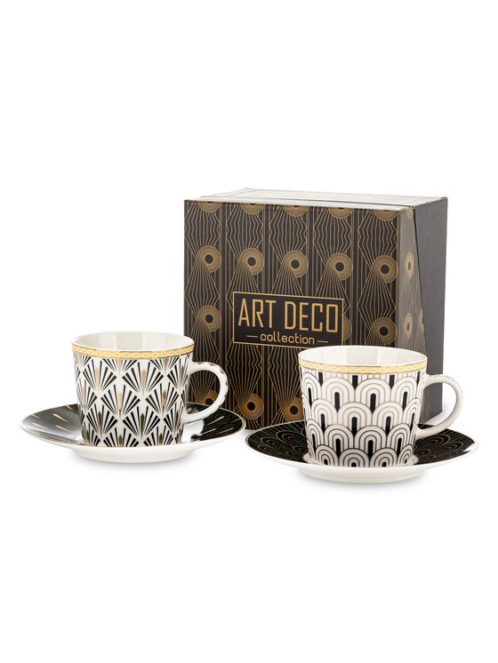 MIAhome MIAhome Zestaw 2 filiżanek porcelanowych ze spodeczkiem DIVERSO Biały