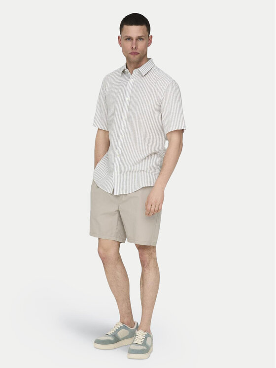 Only & Sons Only & Sons Pantaloncini di tessuto Tel 22027949 Beige Regular Fit