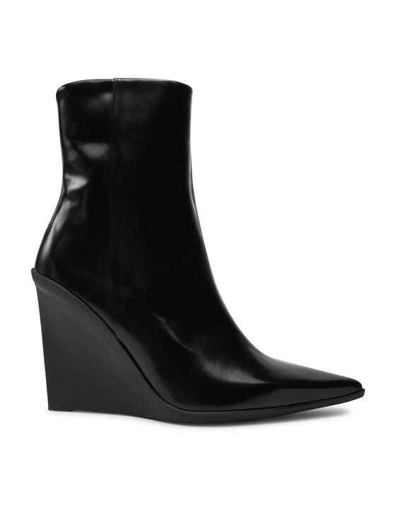 Calvin Klein Škornji Wedge Ankle Boot 90 HW0HW02256 Črna