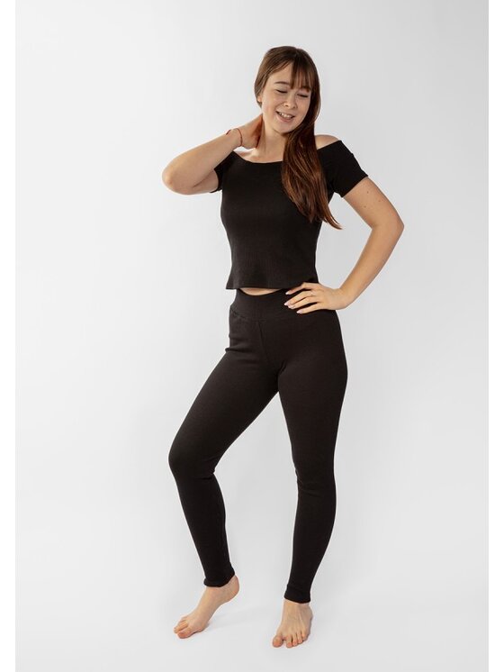 DKaren Sport DKaren Sport Komplet bluzka i spodnie Bayo Czarny Slim Fit