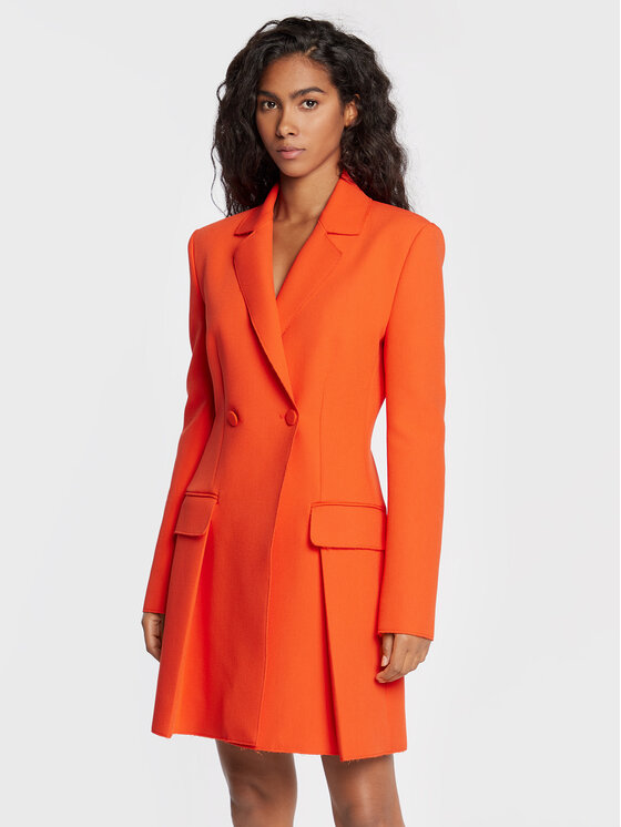 MSGM Cocktail Obleka 3341MDA07 227612 Oranžna Regular Fit