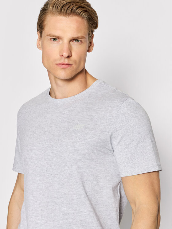 4F 4F T-Shirt H4L22-TSM352 Szary Regular Fit