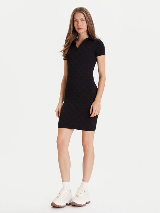 Guess Guess Kleid für den Alltag V5YK05 Z3OA0 Schwarz Regular Fit